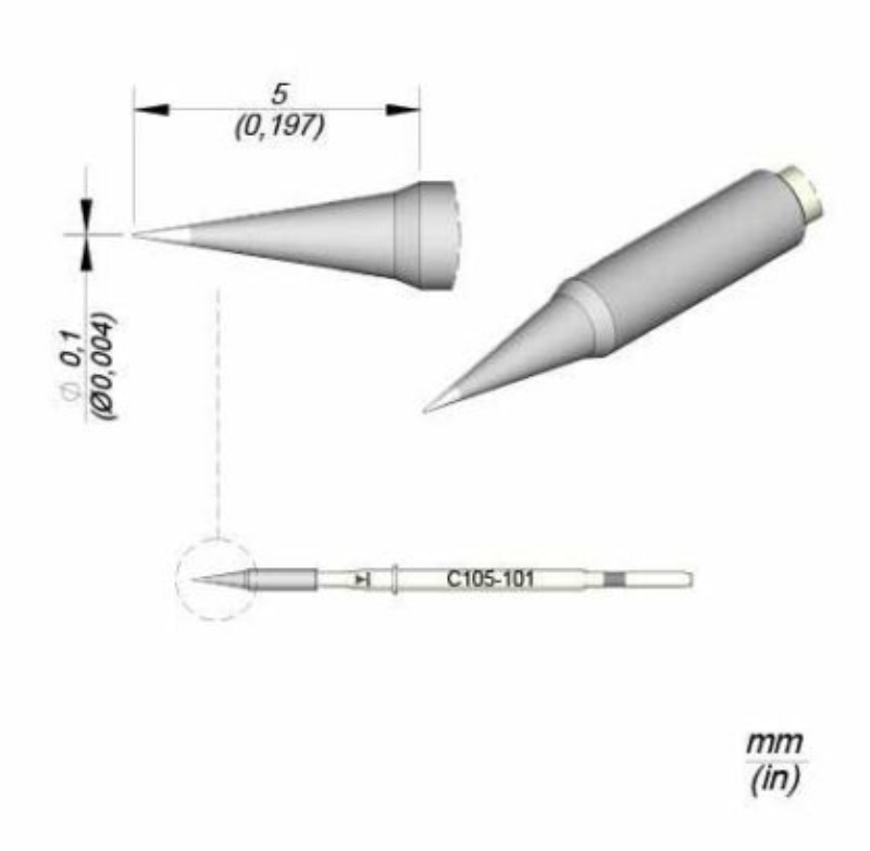 JBC C105 101 FINA RECTA  1 X 0.3 PUNTA SUELTA SIN ESTUCHE